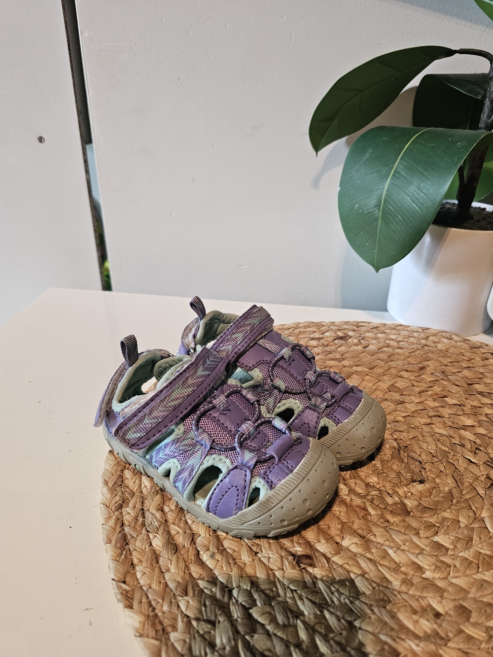 Kids Lightweight Purple and Sage Outdoor Sandals